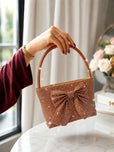 Trendy Shiny Crystal Bow Crossbody Handbag for Women & Girls - Elegant Party & Casual Shoulder Bag