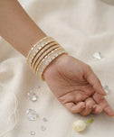 Elegant Baguette & Micro-Pave Zircon Bangles Set for Women - Sparkling Multi-Row Crystal Bracelet Set