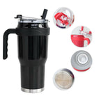 New 40 OZ Tumbler with Handle and Nozzle Straw Lid, Insulated Reusable Stainless Steel Travel Mug Keeps Drinks Cold up to 34 Hours