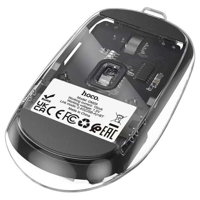 HOCO GM29 Mysterious Dual-Mode Transparent Wireless Silent Mouse