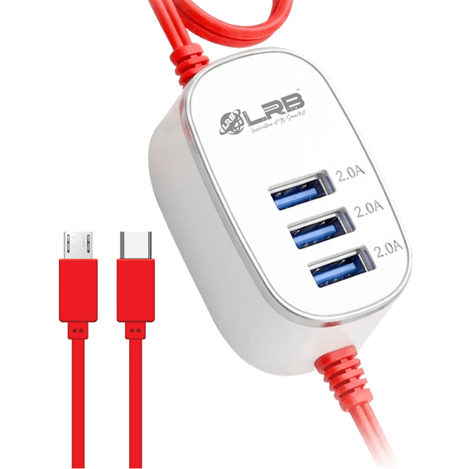 LRB LCC-11 Fast USB DC Charger 3 USB Ports Micro & Type-C