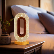 Oval Crystal LED Table Lamp - Decorative Night Light with Touch Sensor | Modern Design