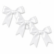 White Pack of 6 Satin Bows