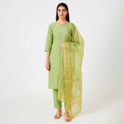 3 Pieces Unstitched Katan Silk Plain Shirt & Trouser With Organza Lining Dupatta For Womens & Girls