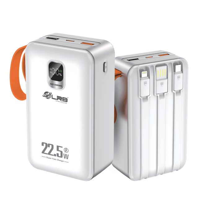 LRB LPB-730PD 30000mAh 22.5W Fast Charging Power Bank With Built-In Cables
