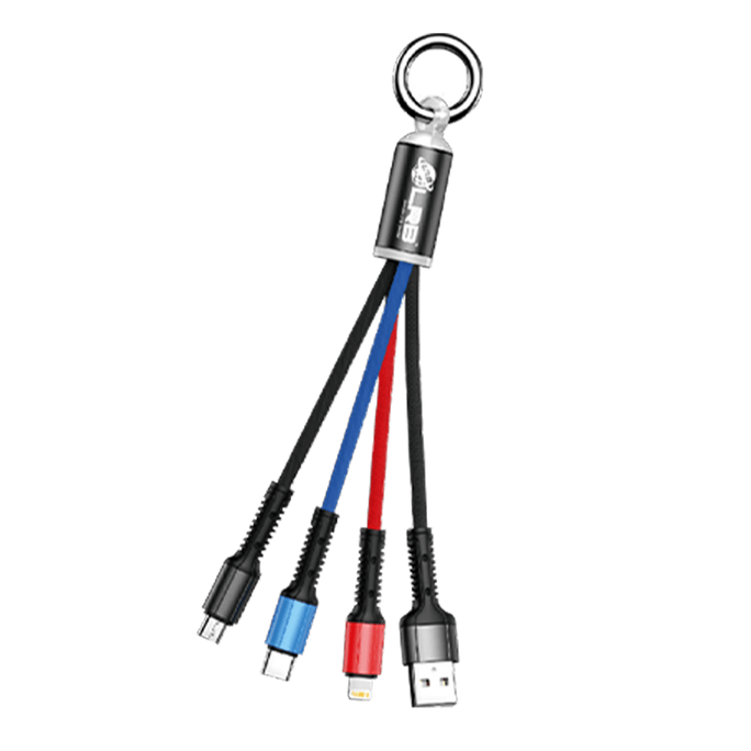 LRB-301 3-in-1 Keychain 60W Fast Charging Data Cable