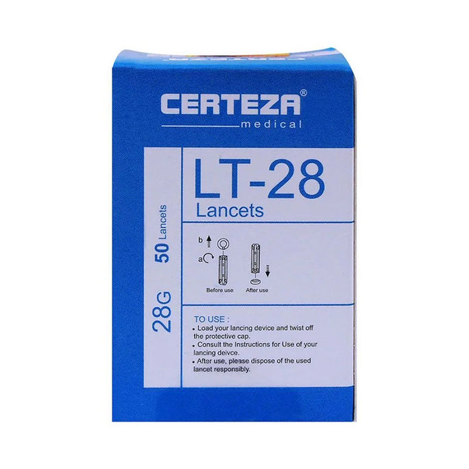 Certeza LT 28 Sterile Lancets – Blue (Box of 50)