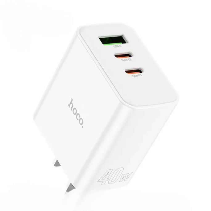 HOCO C126 Pure Power 40W 3 Port Fast Wall Charger 2C1A