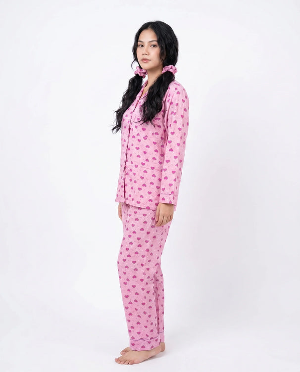Sajiero Linen Pajama Suit -  Melon Heart