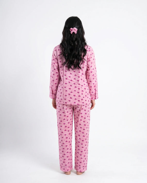 Sajiero Linen Pajama Suit -  Melon Heart