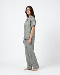 Sajiero Linen Pajama Suit - Misty Floral