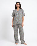 Sajiero Linen Pajama Suit - Misty Floral