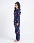 Sajiero Linen Pajama Suit - Night Rose