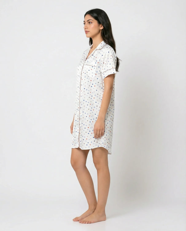 Sajiero Long Shirt - Silk Dot