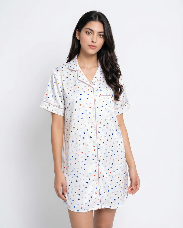 Sajiero Long Shirt - Silk Dot
