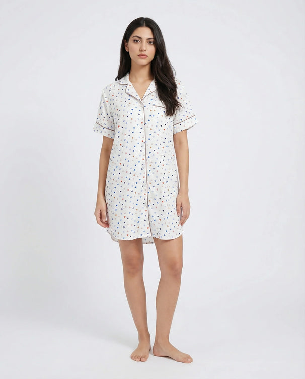 Sajiero Long Shirt - Silk Dot