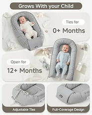 baby nest newborn Baby Lounger, Adjustable Baby Lounger for Newborn 0-24 Months, Breathable & Soft Infant Lounger, Tummy Time Baby Lounger for Home and Travel, Baby Girls & Boys Babies Stuff,
