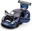 1 32 Porsche 911 GT3 RS Diecast Metal Pull Back Car 4 Openable Doors with Sound and Light Perfect Toy and Gift for Kids