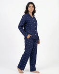 Sajiero Linen Pajama Suit - Midnight Heart