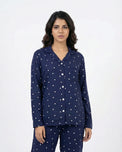Sajiero Linen Pajama Suit - Midnight Heart