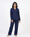 Sajiero Linen Pajama Suit - Midnight Heart