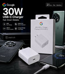 Google 30W USB-C Fast Charger Power Adapter, Ultra Compact Travel Ready Wall Charger with Built-in Safety Protection, Universal Compatibility for iPhone 15/14/13, iPad, MacBook, OnePlus, & Android Phones