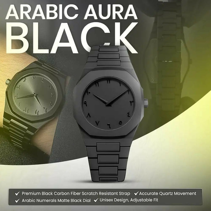 Original Arabic Aura Waterproof Wrist Watch: Trending Matte Finish Luxury Timepiece for Men & Boys special Premium Arabic Aura Watch 2026 watch: Luxury Minimalist Design with Butterfly Clasp & Fiber Chain for Men