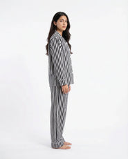 Sajiero Linen Pajama Suit - Noir Chic - Black