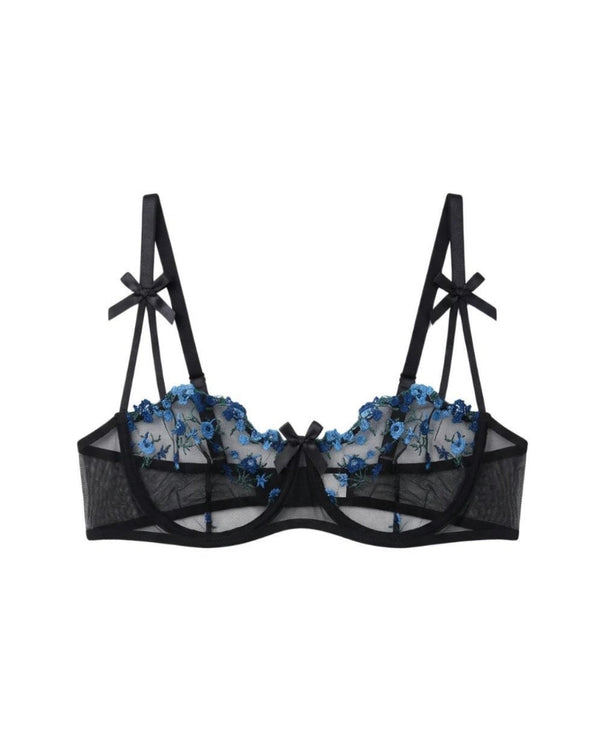 Sajiero Non Padded Bra Set - Blush Veil - Blue