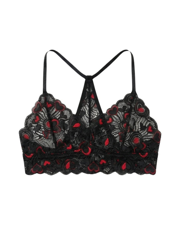 Sajiero Non Padded Bra Set - Heart Lace