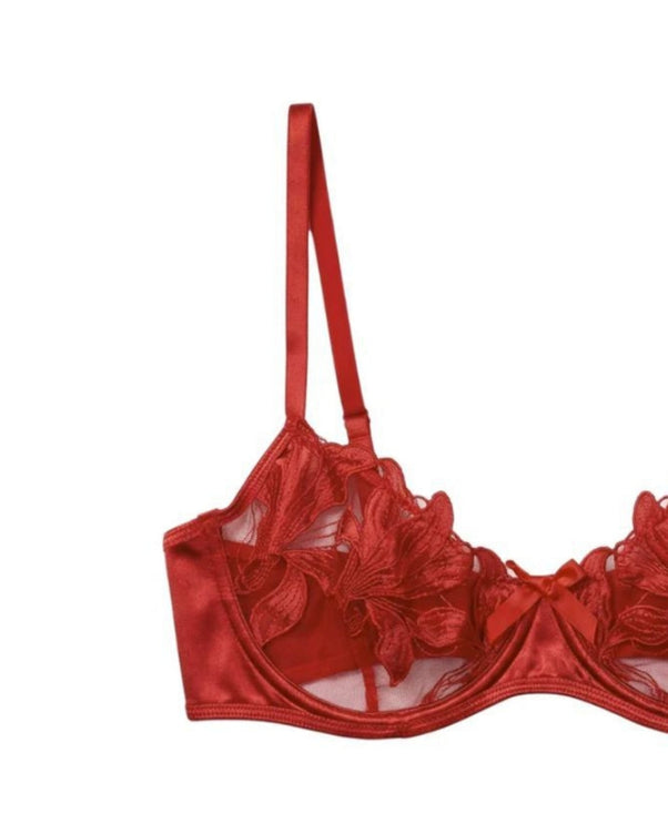 Sajiero Non Padded Bra Set - Petal Luxe - Maroon