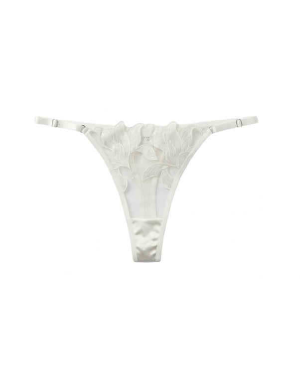Sajiero Non Padded Bra Set - Roselle Bloom - White