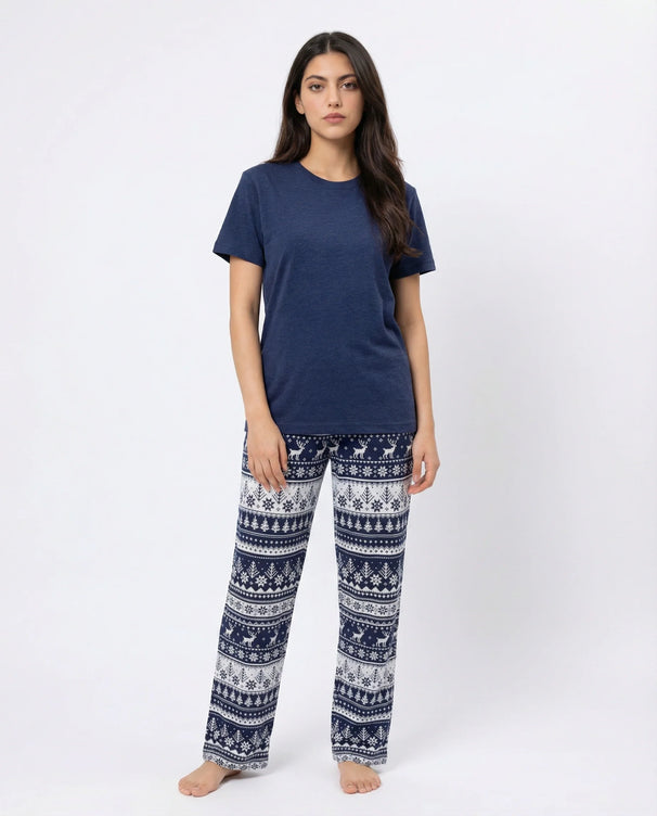 Sajiero Cotton PJ Set - Nordic - Blue