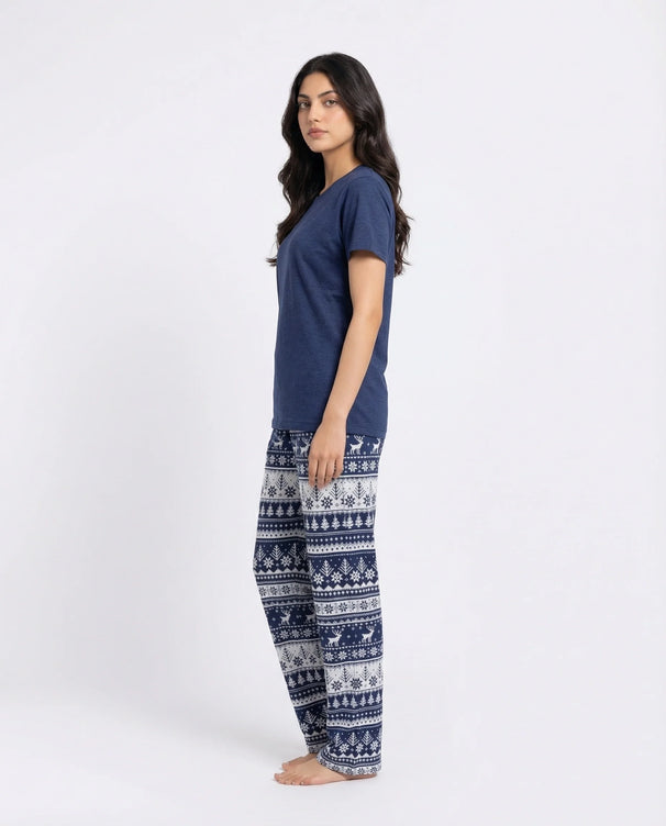 Sajiero Cotton PJ Set - Nordic - Blue