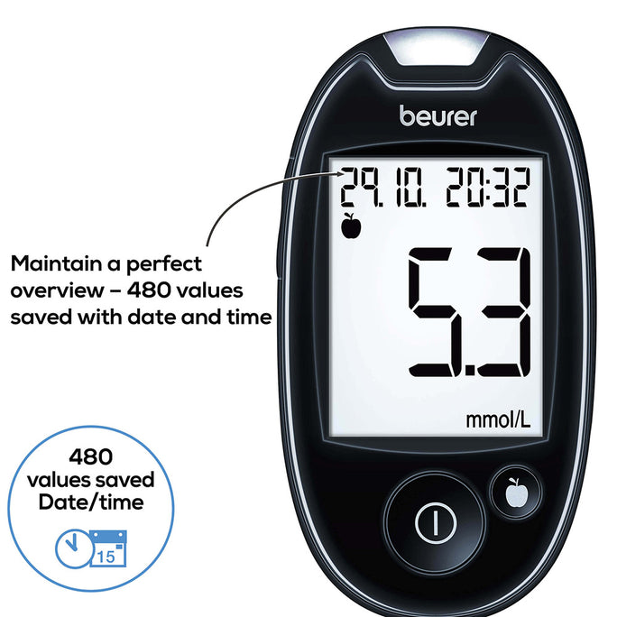 Beurer GL 44 Blood Glucose Monitor Black mg/dL