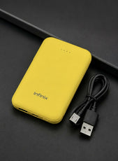 Infinix XP05 5000mAh Power Go Power Bank – Type-C & USB Dual Ports, Fast Charging, Portable Charger