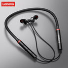 Lenovo HE05X Bluetooth 5.0 Earphones Wireless Neckband Headset, Magnetic, Waterproof IPX5, HiFi Sound, 8H Playtime, Sports Earbuds with Mic (Black) - Global Version