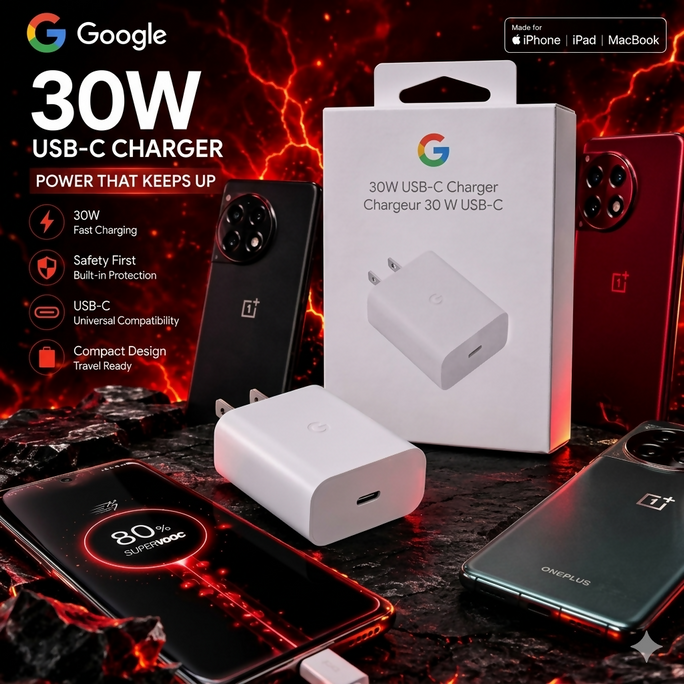 FAST 30 W USB-C Fast Charger Power Adapter GOOGLE PIXEL