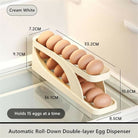 2 Tier Egg Organizer Automatic Scrolling Egg Rack Double Layer Egg Storage Tray