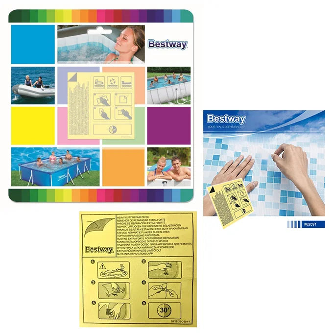 Bestway 10 Pcs Water Resistant Adhesive Patches for Pool & Inflatable Repairs - 62091