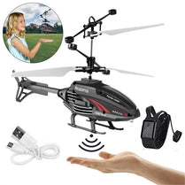 RC Flying Helicopter with Watch Style Motion Sensor Remote 2-in-1