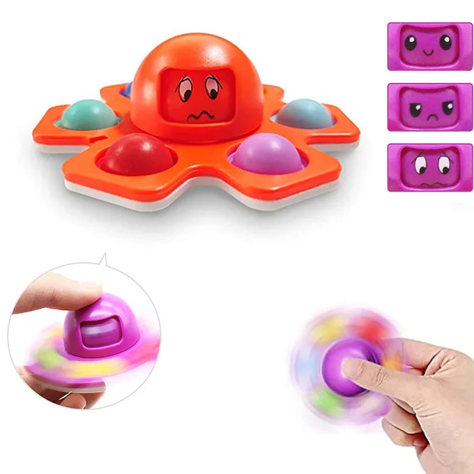 Face Changing Octopus Bubble Pop It Fidget Spinner Toy