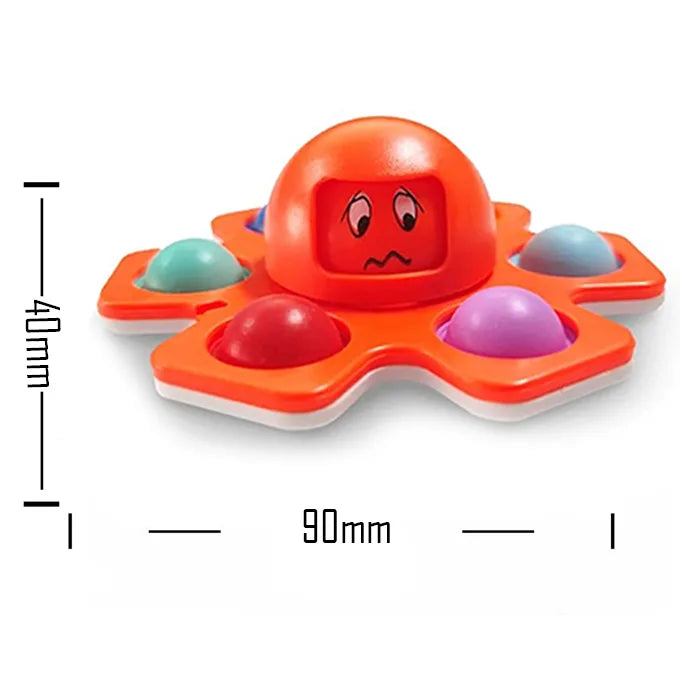 Face Changing Octopus Bubble Pop It Fidget Spinner Toy