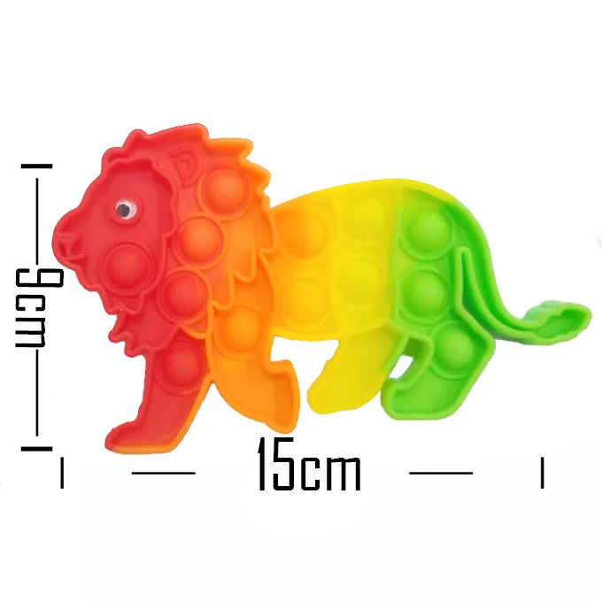 Push Pop Bubble Fidget Spinner Silicone Toy – Rainbow