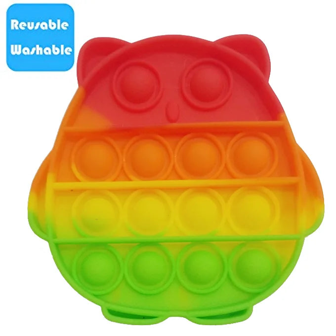 Push Pop Bubble Fidget Spinner Silicone Toy – Rainbow