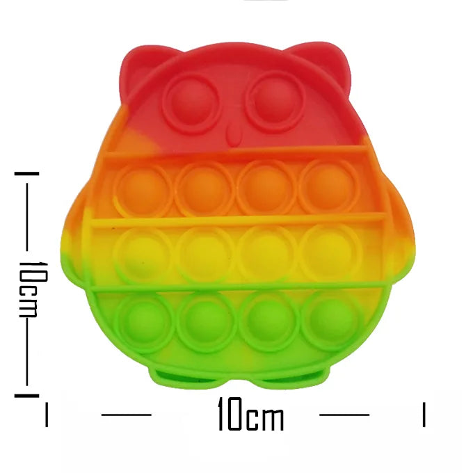 Push Pop Bubble Fidget Spinner Silicone Toy – Rainbow