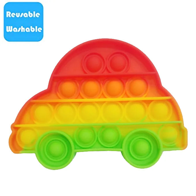 Push Pop Bubble Fidget Spinner Silicone Toy – Rainbow