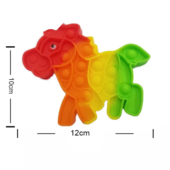 Push Pop Bubble Fidget Spinner Silicone Toy – Rainbow