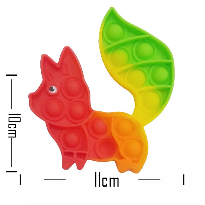 Push Pop Bubble Fidget Spinner Silicone Toy – Rainbow
