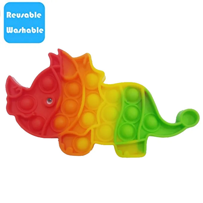 Push Pop Bubble Fidget Spinner Silicone Toy – Rainbow